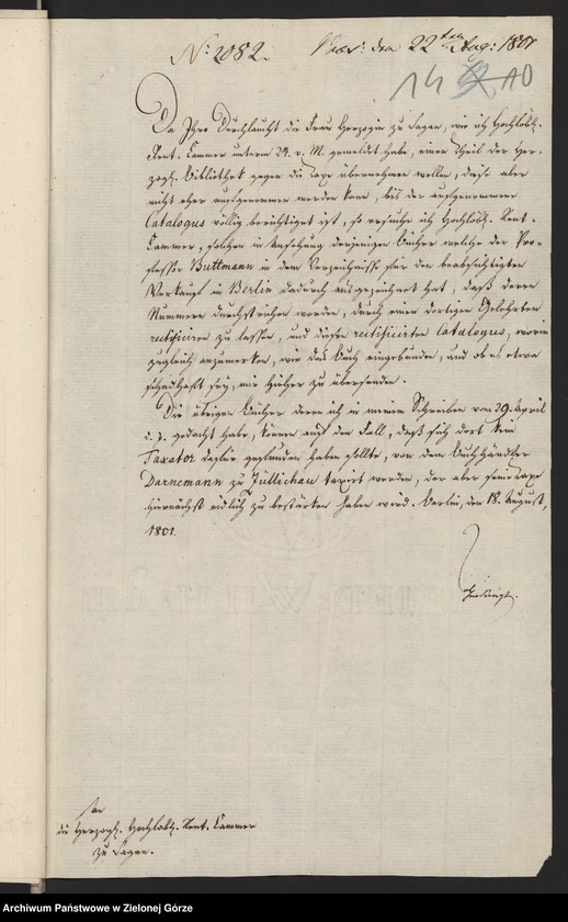 image.from.unit.number "Das Verzeichnis und den verkauf der auf dem Herzoglichen Schlosse befindlichen Herzoglichen Bibliothek und Kupferstich-Sammlung"