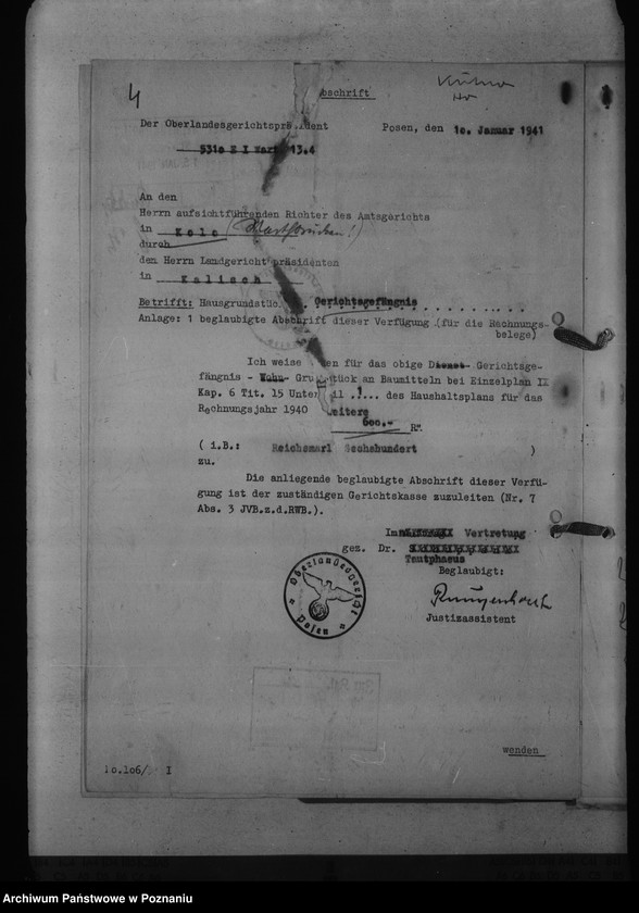 Obraz 8 z jednostki "Amtsgericht Warthbrücken - Koło"