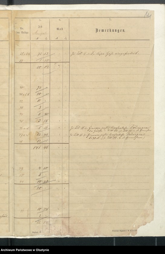 image.from.unit.number "Rechnung über Einnahme und Ausgabe der Kirchen-Kasse Kraplau"