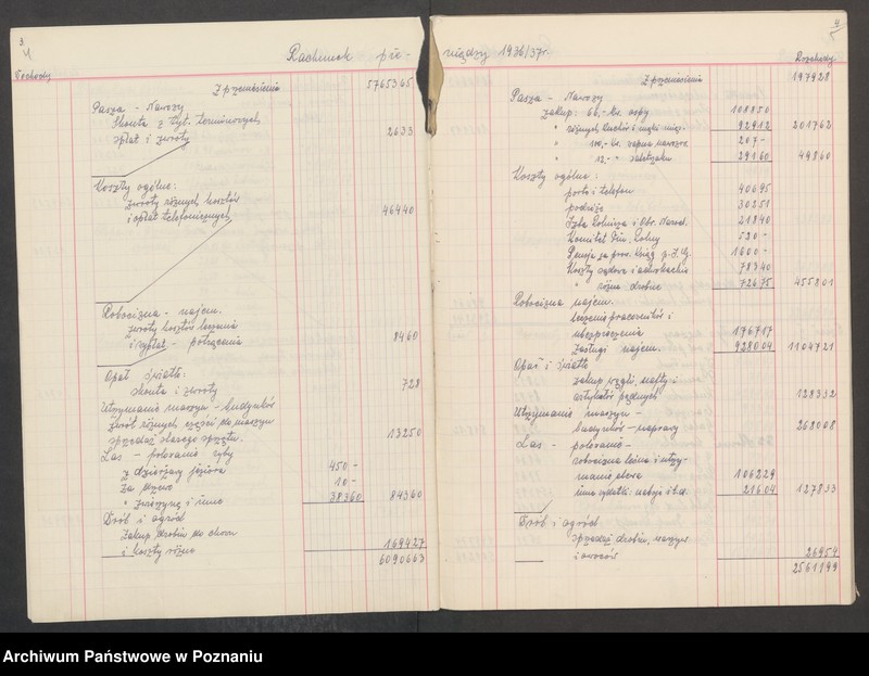 Obraz 6 z jednostki "Bilans gospodarczy majątku Lechlin 1936/1937 i 1937/38"
