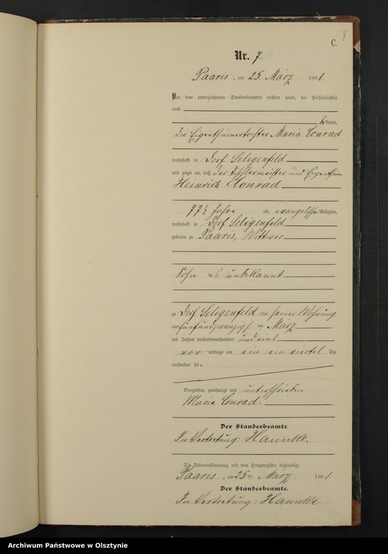 image.from.unit.number "Sterbe-Neben-Register Nr 1 - 25"