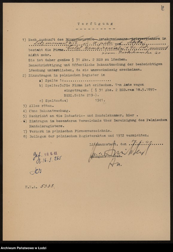 Obraz 14 z jednostki "Calel Domaszewski i S-ka- wyrób i sprzedaz towarów manufakturowych"