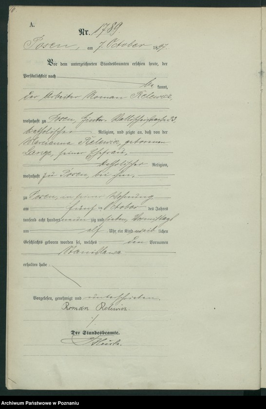 Obraz 19 z jednostki "Księga urodzeń t. IV"