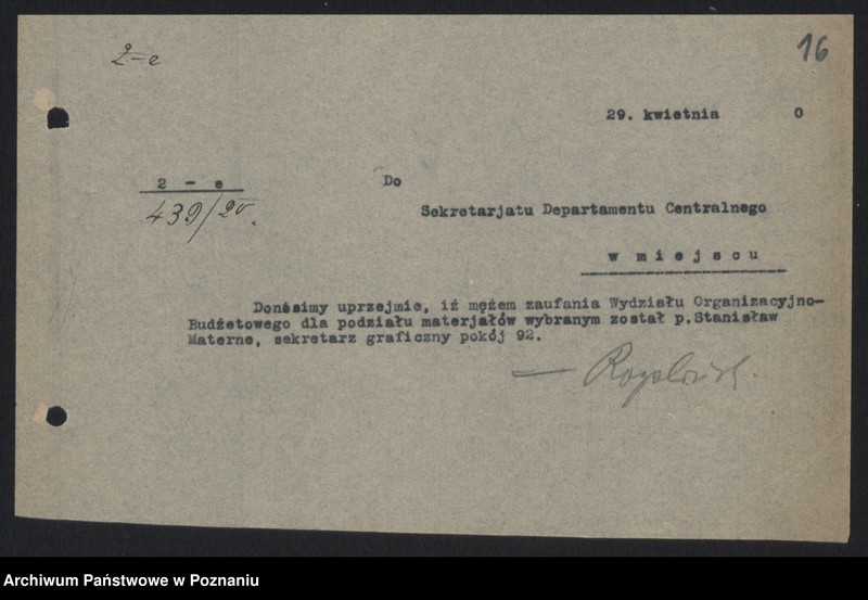 Obraz 18 z jednostki "[Sprawy osobowe - różne]"