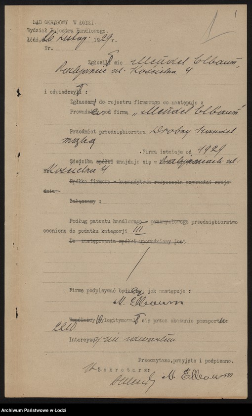 Obraz 3 z jednostki "Mendel Elbaum- drobny handel mąką, Pabianice"