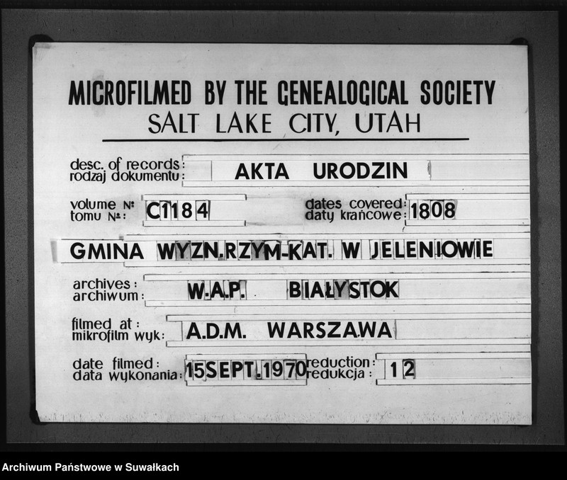 image.from.unit.number "Akta Urodzenia Gminy Jeleniewskiey Roku 1808"