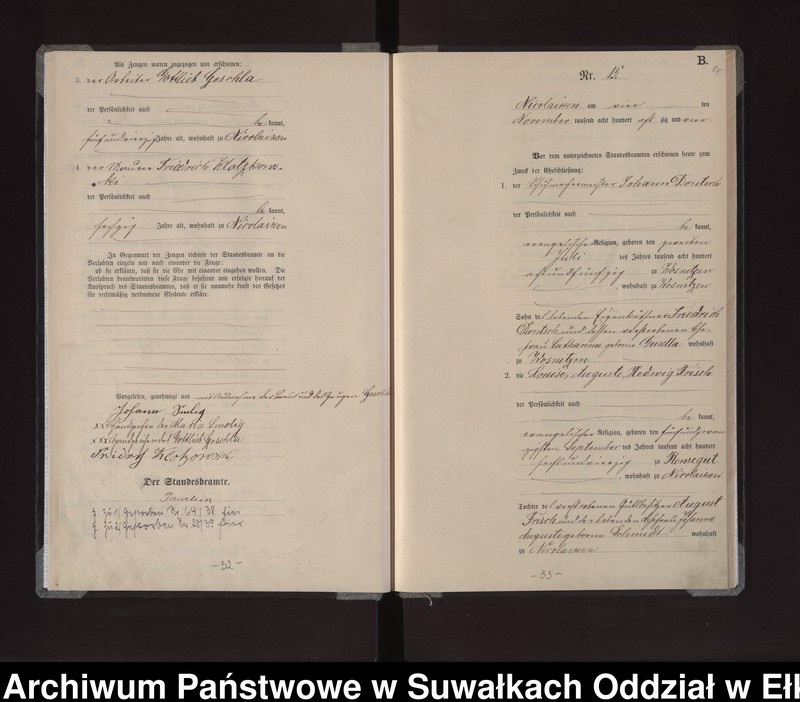image.from.unit.number "Heiraths-Haupt-Register des Königlichen Preussischen Standes-Amtes Stadt Nicolaiken Kreis Sensburg"