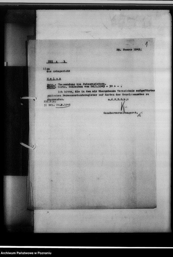 Obraz 5 z jednostki "Judenregister Welun [powiat wieluński, województwo łódzkie]"