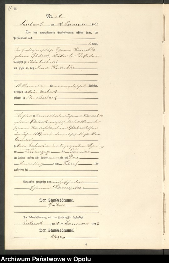 image.from.unit.number "Sterbe-Neben-Register Standes-Amt Leubusch 1893"