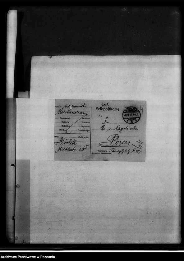 Obraz 8 z jednostki "Korespondencja - listy jeńców wojennych o pomoc materialną z obozu Zgorzelice."