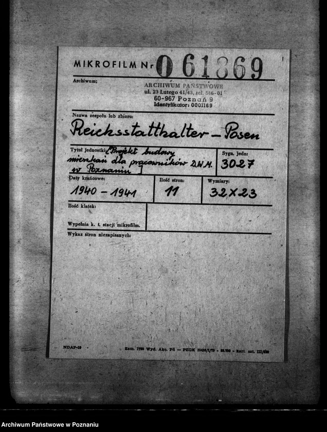 Obraz 2 z jednostki "Projekt budowy mieszkań dla pracowników D.W.M w Poznaniu"