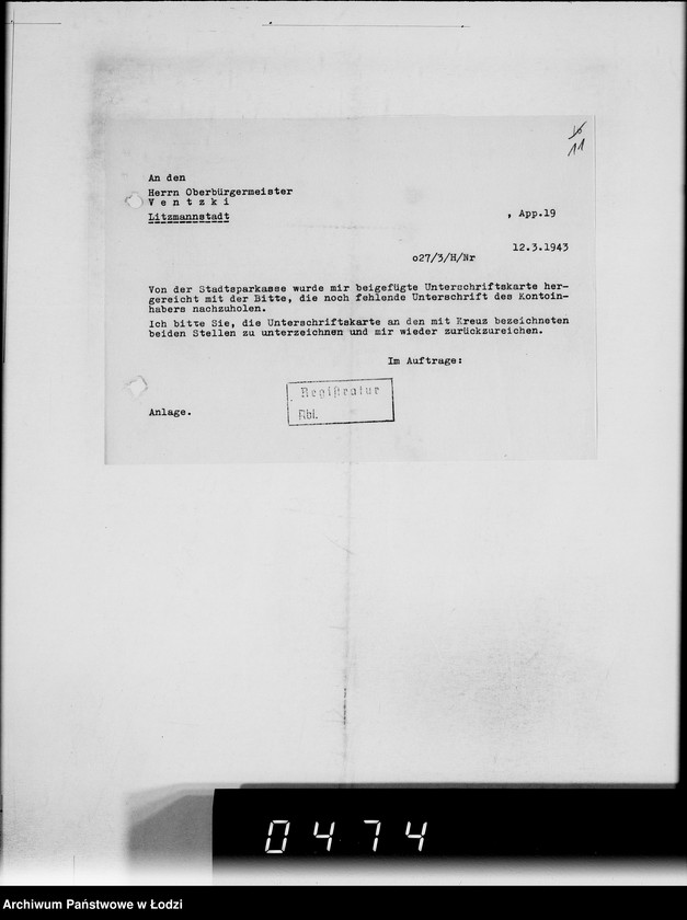 Obraz 15 z jednostki "Akten betr.Correspondenz an Hern Oberbürgermeister und Bürgermeister"