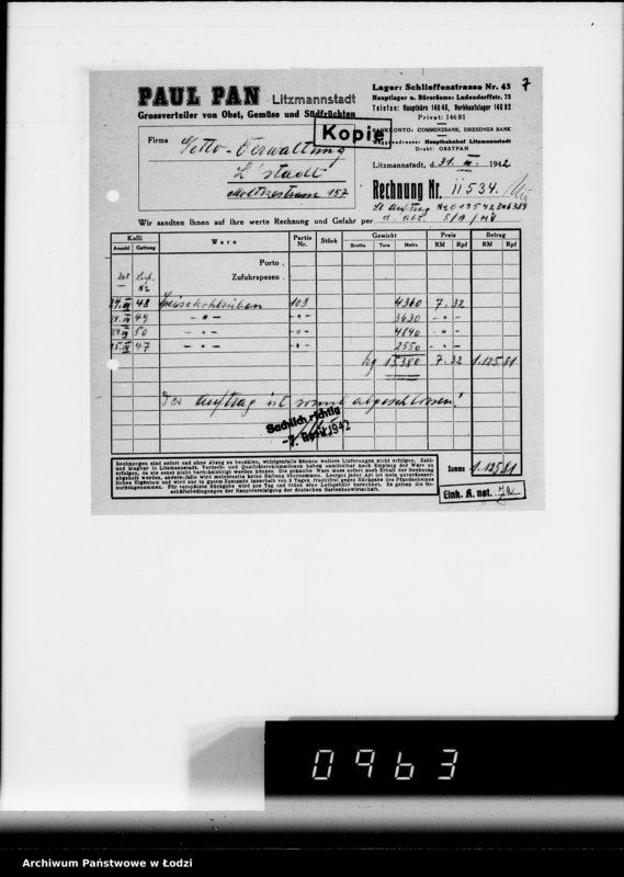 Obraz 4 z jednostki "Aufträge, [Lieferscheinen und Rechnungen] 13541-13600"