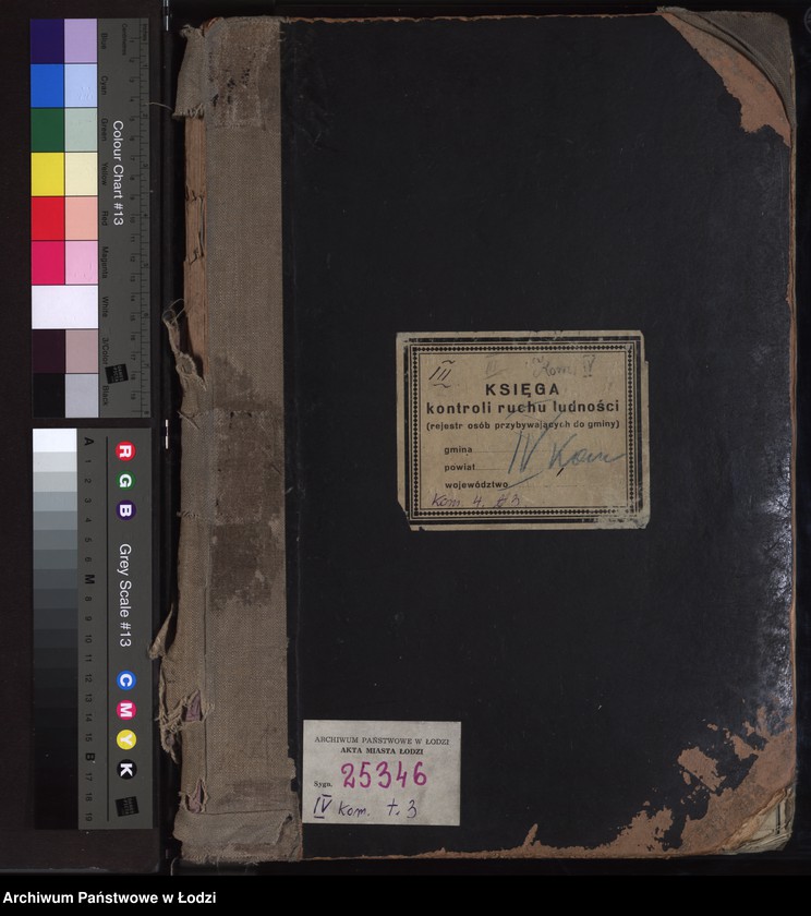 Obraz 2 z jednostki "Księga kontroli ruchu ludności (rejestr osób przybywających do gminy) Łódź, komisariat IV, ks. III, nr 6150-9390"