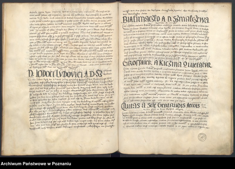 Obraz 20 z jednostki "Liber obligacionum, decretorum, quietationum, contractuum, bona immobilia, summas pecuniaris ac res ad diuturnitatem pertinentes continens coram spectabili consulatu Posnaniensi ...signo B."