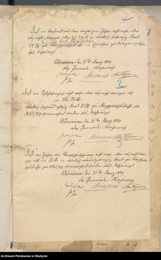 image.from.unit.number "Einnahme und Ausgabe Beläge der Kirchspielsschulkasse zu Widminnen"