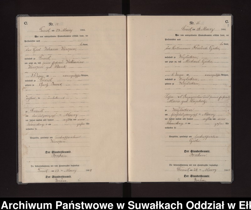 image.from.unit.number "Sterbe-Neben-Register des Königlichen Preussischen Standes-Amtes Gneist Kreis Loetzen"