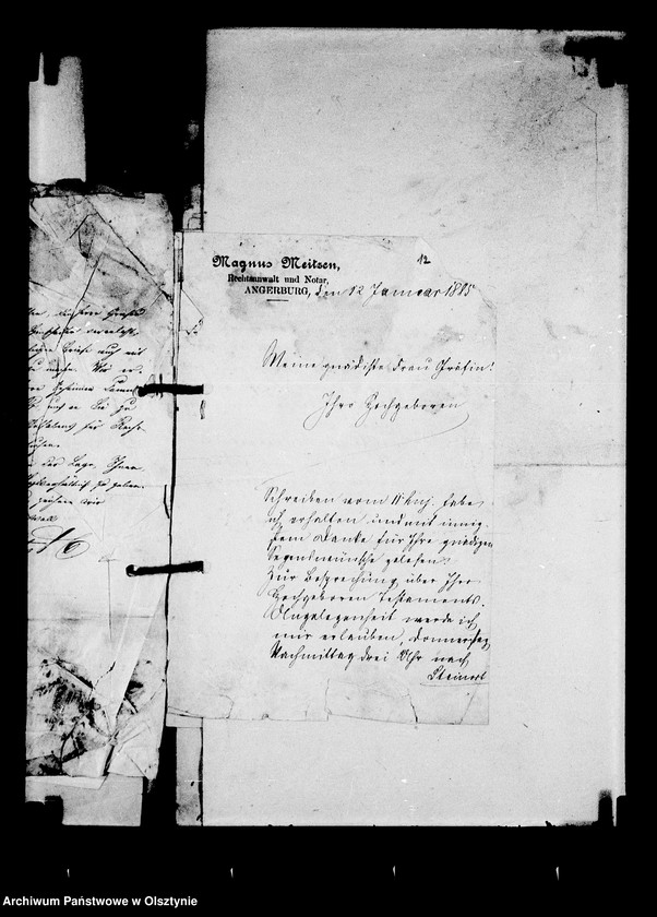 image.from.unit.number "/Geschäftsbriefverkehr des Justizrats Magnus Meitzen u. a. Rechtsänwalte u. Notare mit dem gräfl. Sekretär C. Schmidt u. dem Grafen/"
