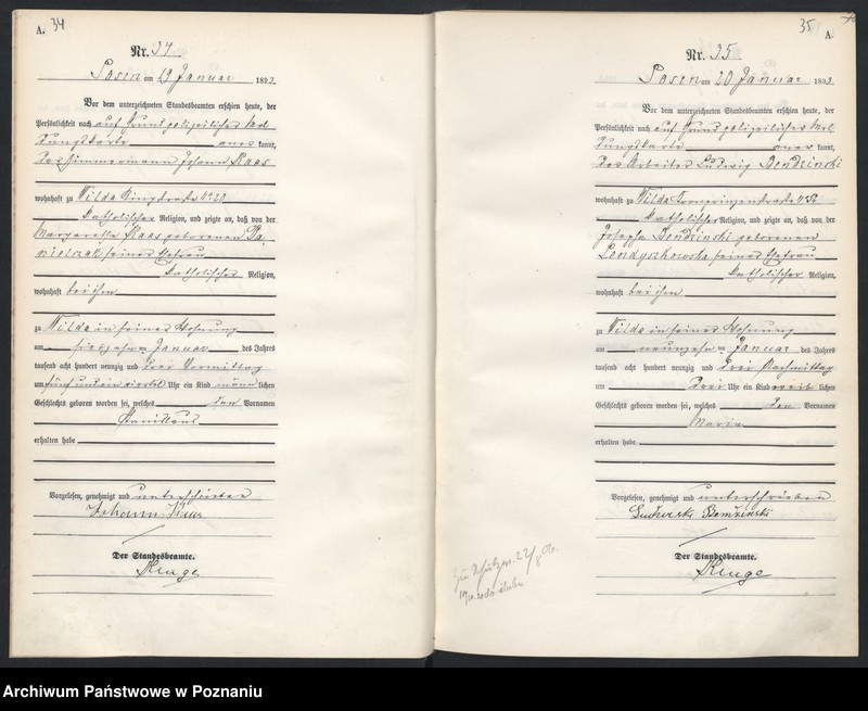 Obraz 20 z jednostki "Księga urodzeń t. I"