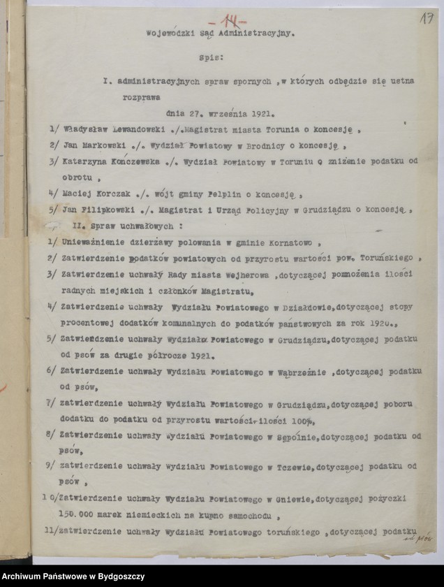 image.from.unit.number "Sprawy innych wydziałów, opracowane w Wydziale Prezydialnym. Tom II"