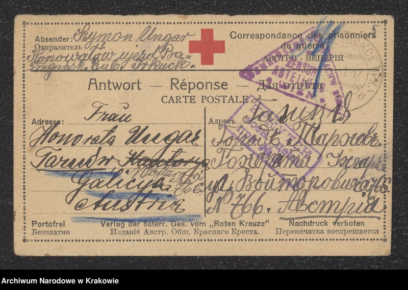 image.from.unit.number "Korespondencja żołnierzy z czasów I wojny światowej - 165 sztuk kart pocztowych, widokówek i listów"