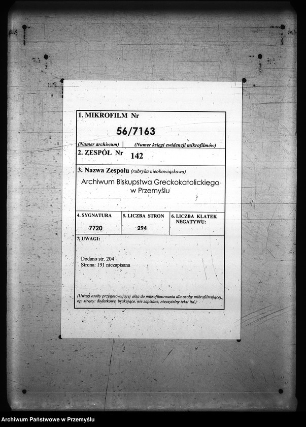 image.from.unit.number "[Kopie ksiąg metrykalnych parafii Wola Niżna z filią Wola Wyżna (dekanat Rymanów)]"