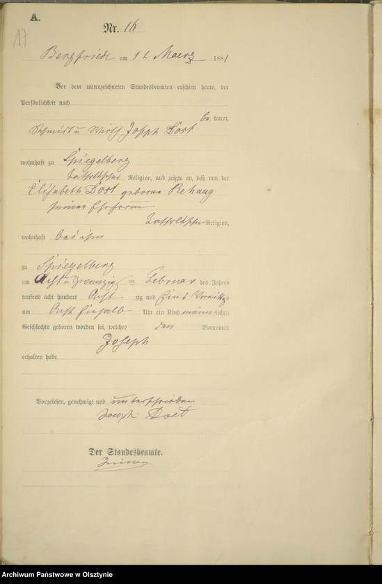 image.from.unit.number "Geburts-Haupt-Register Nr 1 - 98"