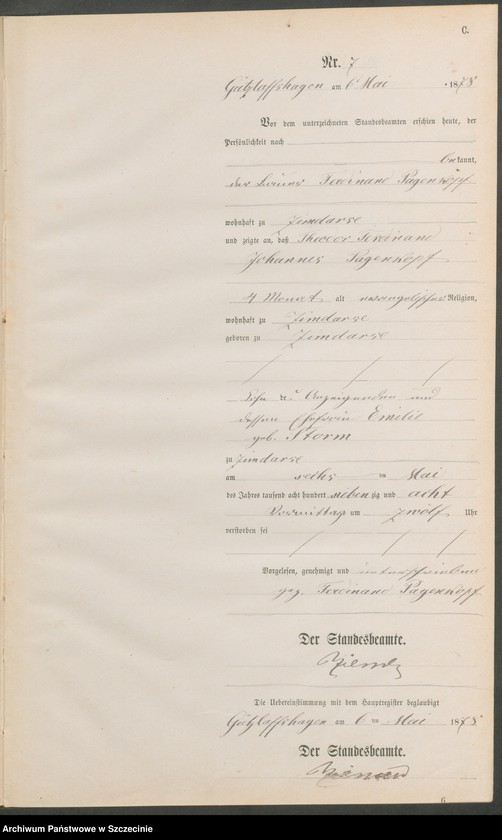 Obraz 10 z jednostki "Sterbe-Register (Neben-Register)"