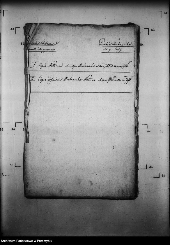 Obraz 5 z jednostki "[Kopie ksiąg metrykalnych parafii Mochnaczka Niżna z filią Mochnaczka Wyżna (dekanat Muszyna)]"