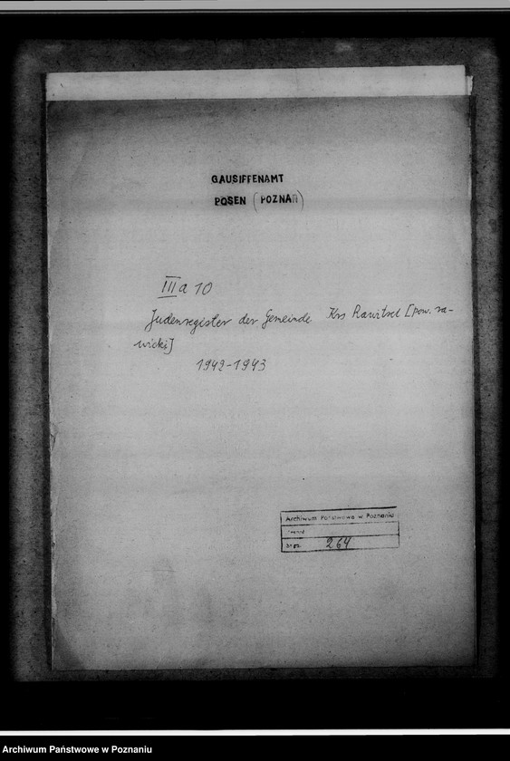 Obraz 4 z jednostki "Judenregister der Gemeinde Kreis Rawitsch [powiat rawicki]"