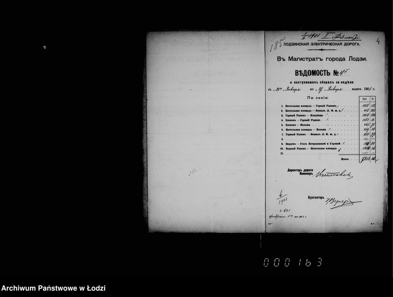 Obraz 9 z jednostki "O dochodach s eksploatacji električeskich tramvaev za 1901 god"