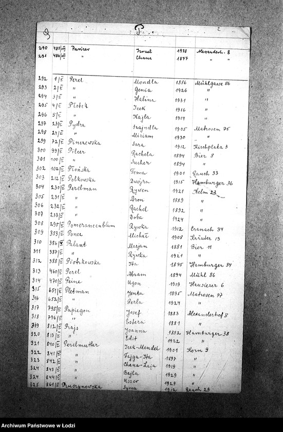 Obraz 11 z jednostki "[Wykazy imienne Żydów wysiedlonych z getta łódzkiego]"