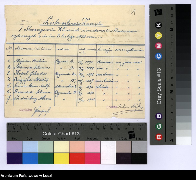 Obraz 4 z jednostki "[Składy osobowe zarządów różnych stowarzyszeń pow. Radomsko]"