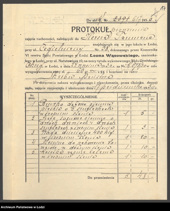 Obraz 19 z jednostki "Hersz Tauman- prowadzenie domu ekspedycyjnego"