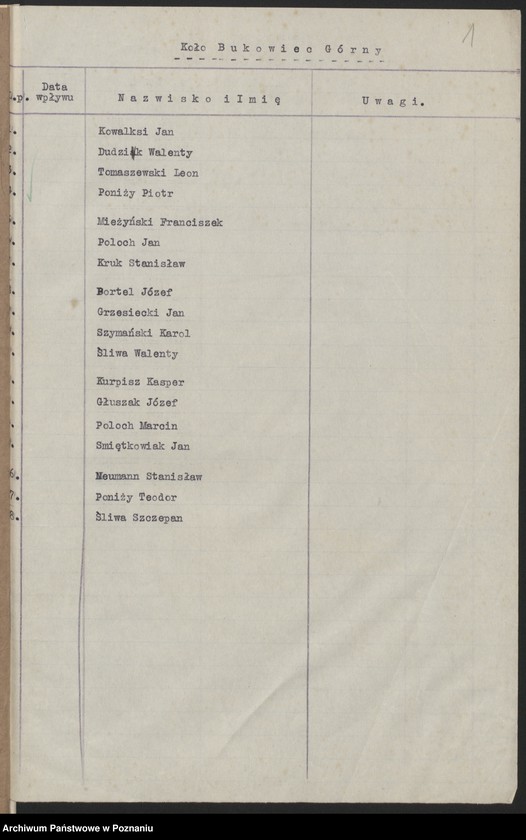 Obraz 3 z jednostki "Bukowiec Górny, powiat Leszno akta koła."