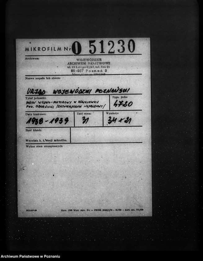 Obraz 2 z jednostki "Młyn wodno-motorowy w Kowalewku pow. obornicki /zatwierdzenie nadbudowy/"