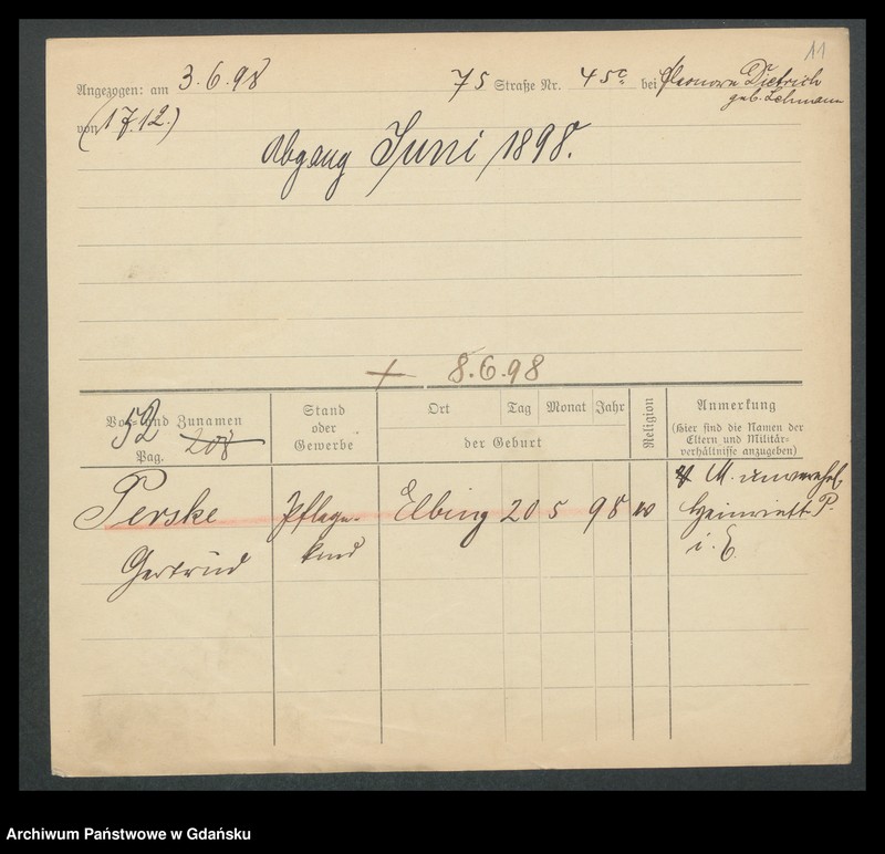 image.from.unit.number "Karty meldunkowe: Perseke - Petermann Wilh."