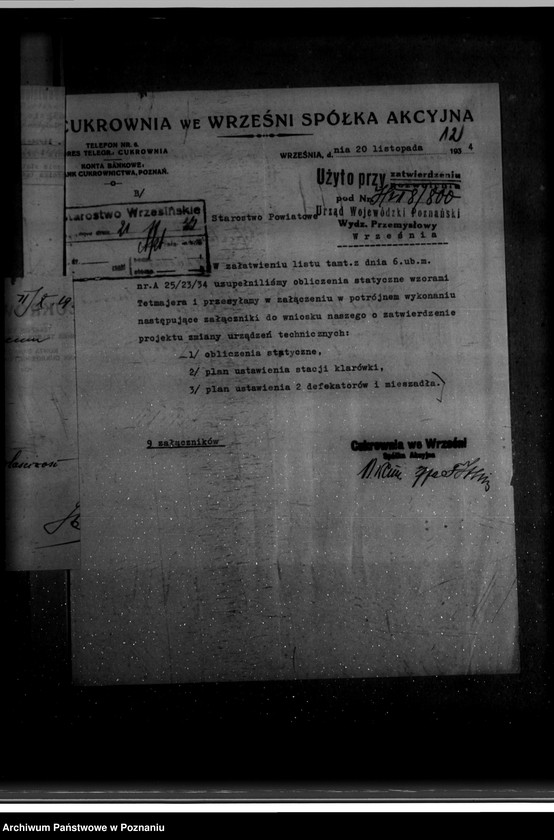 Obraz 17 z jednostki "Zatwierdzenie zakładu przemysłowego /przebudowy cukrowni we Wrześni/"