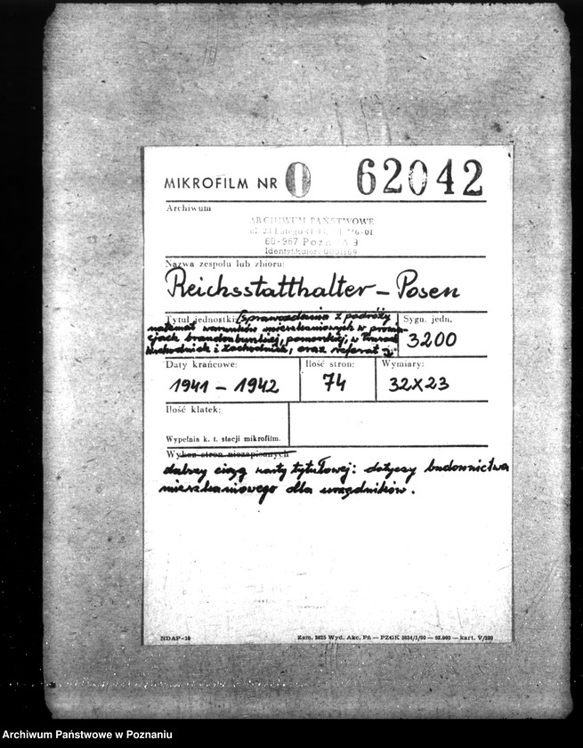 Obraz 2 z jednostki "Sprawozdania z podróży na temat warunków mieszkaniowych w prowincjach brandenburskiej, pomorskiej, w Prusach Wschodnich i Zachodnich oraz referat dotyczący budownictwa mieszkaniowego dla urzędników"