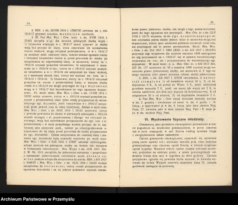 image.from.unit.number "VI Sprawozdanie kierownika Pryw[atnego] Gimnazjum Real[nego] w Chrzanowie za rok szkolny 1916/17"
