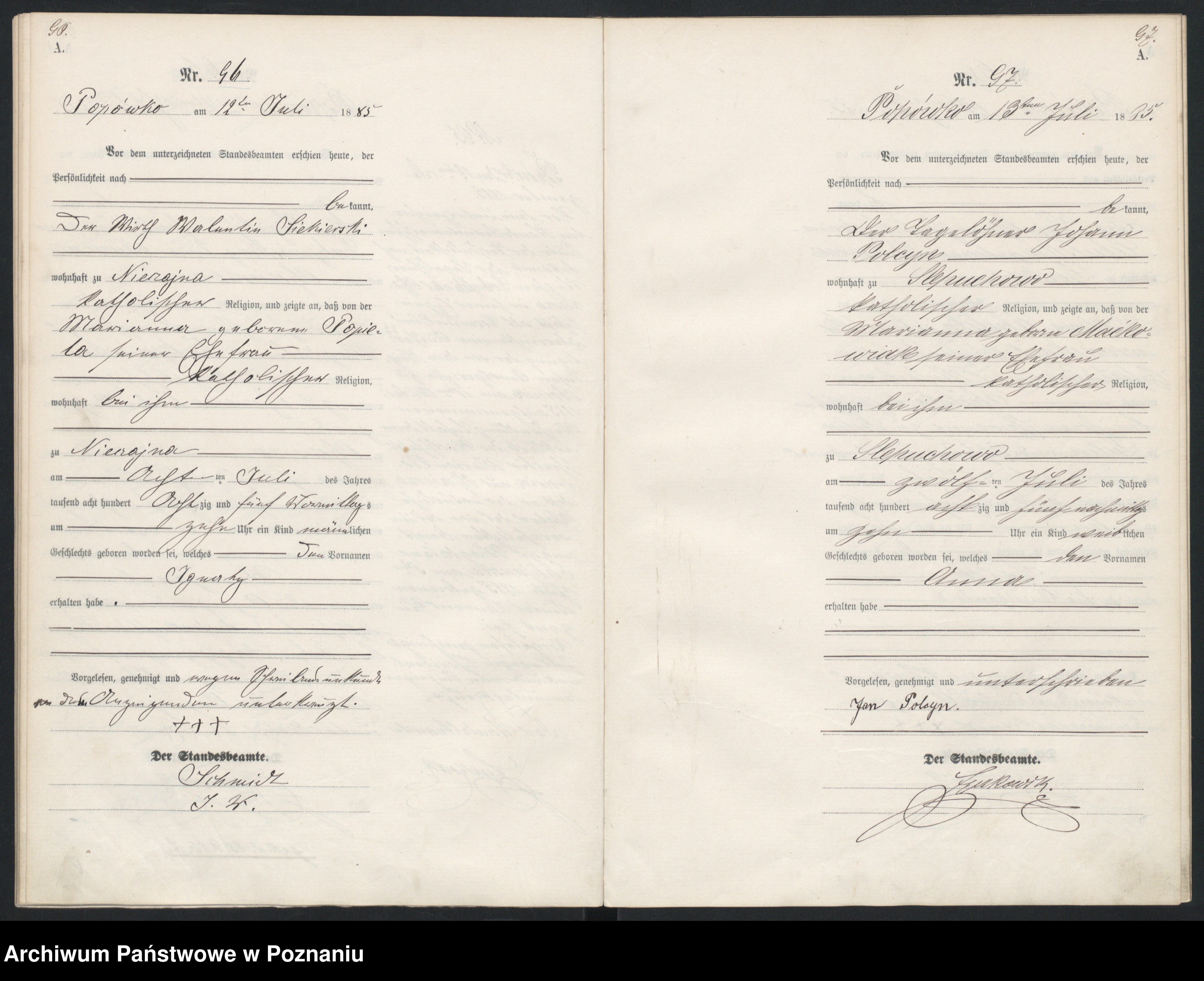 Skan z jednostki: Księga urodzeń