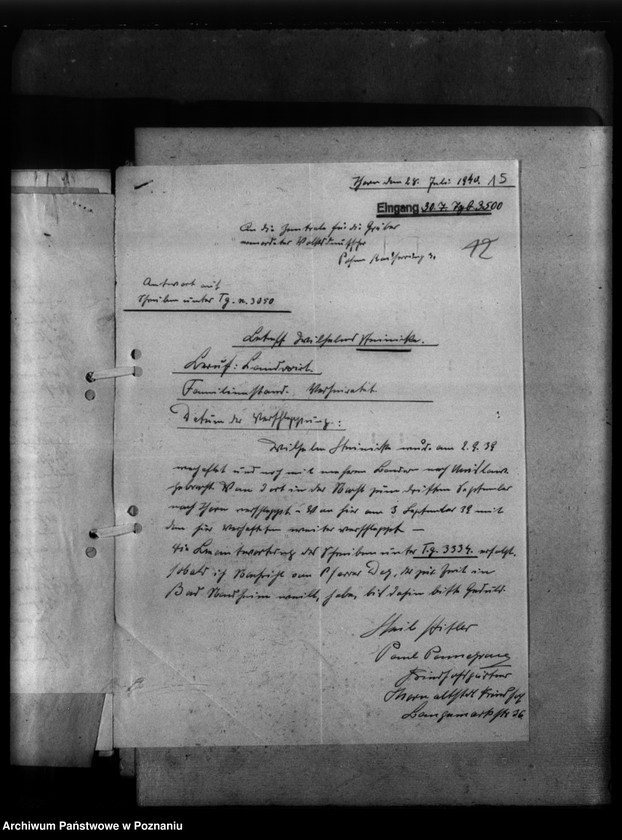 Obraz 19 z jednostki "Schriftwechsel mit Pansegrau (stróż cmentarny) - Thorn (Toruń)"