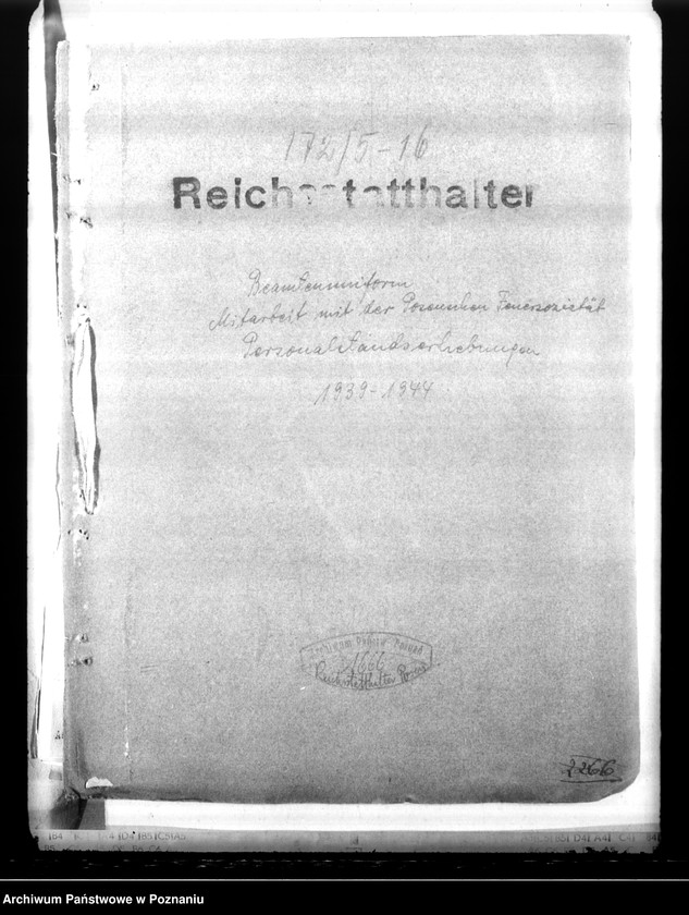 Obraz 4 z jednostki "Beamtenunform. Mitarbeit mit der Posenschen Feuersozietät. Personalstandserhebungen"