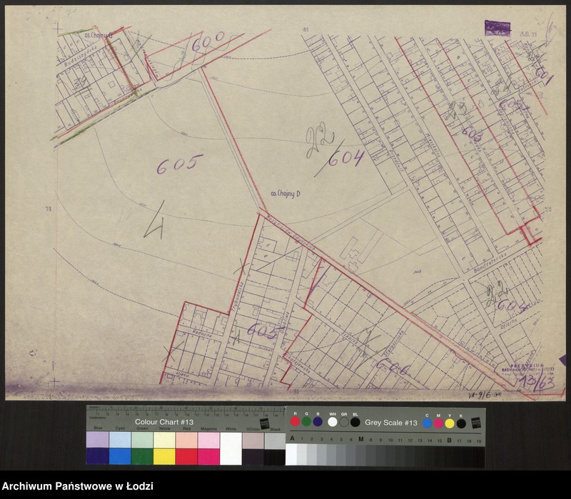 Obraz 1 z jednostki "Plan m. Łodzi 1:2000 z oznaczeniem podziału miasta na Obwody Komitetów Blokowych. Sekcja SO 71"