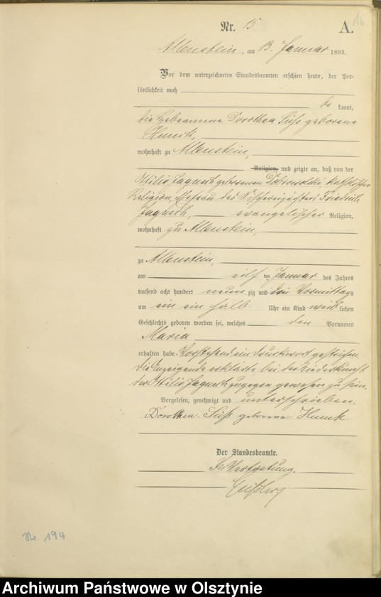 image.from.unit.number "Geburts-Haupt-Register Tom I,Nr 1 - 315"