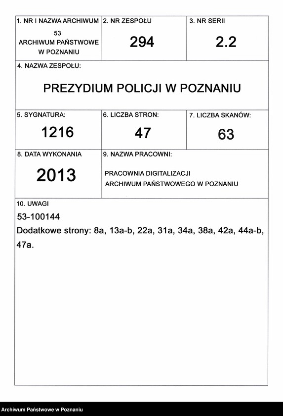 Obraz 1 z jednostki "A. betr. den polnischen Flüchtling Josef von Ziemięcki"