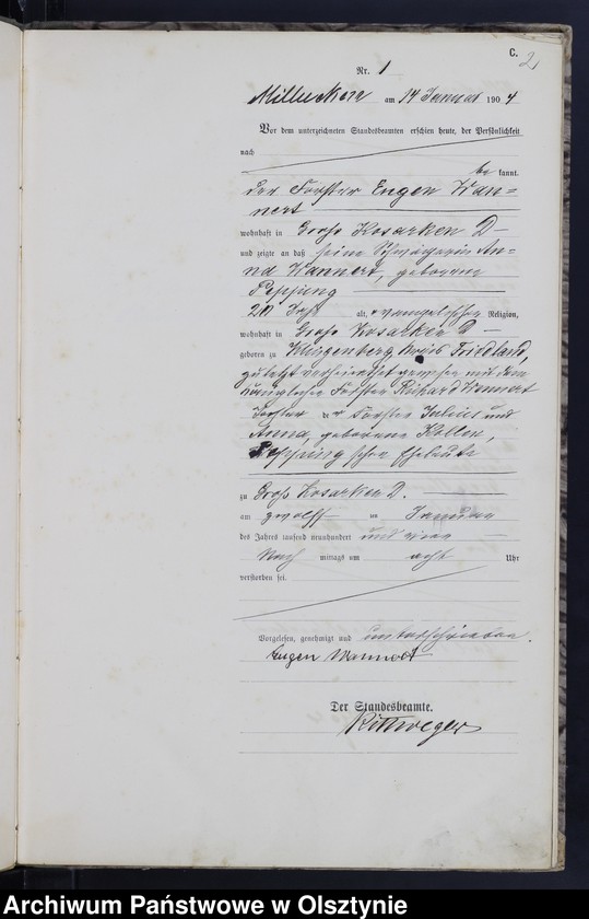 Obraz 4 z jednostki "Sterbe-Haupt-Register Nr 1 - 66"