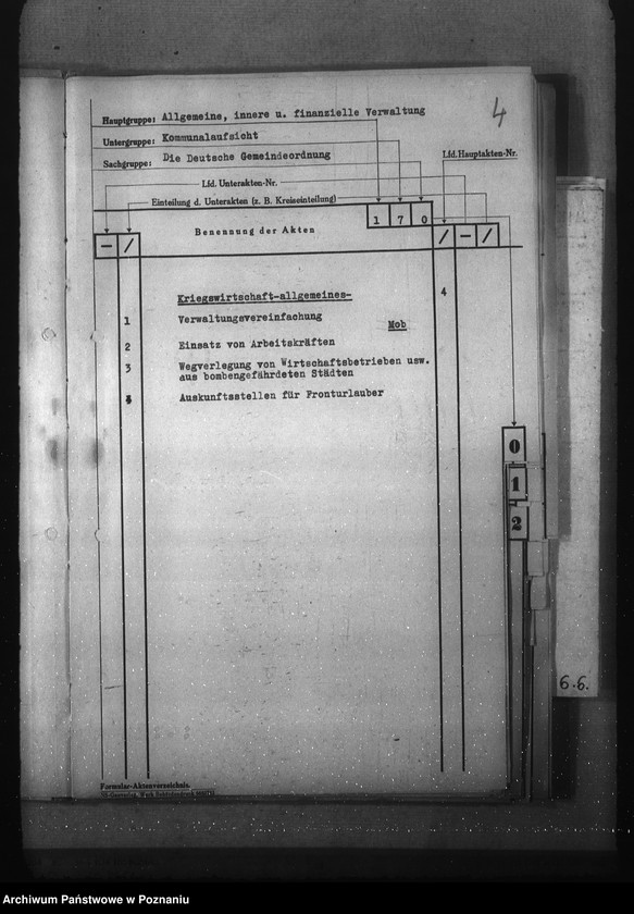 Obraz 8 z jednostki "Aktenverzeichnis (Kommunalaufsicht)"