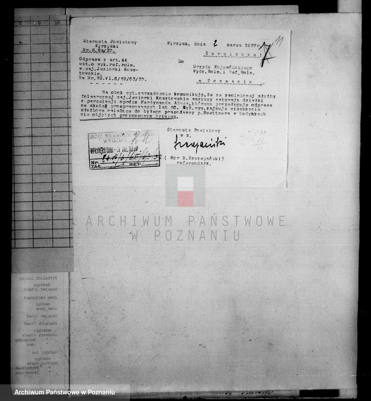 Obraz 15 z jednostki "Jeziorki-Kosztowskie odprawy z art.. 44 ustawy o wykonaniu reformy rolnej"