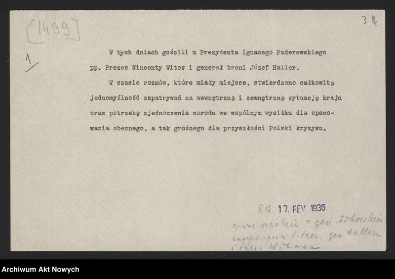 image.from.unit.number "Zjazd w Morges. Komunikaty, projekt oświadczenia I. J. Paderewskiego (rękopis W. Witosa), uchwała"